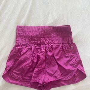 Free People Movement high waisted pink shorts